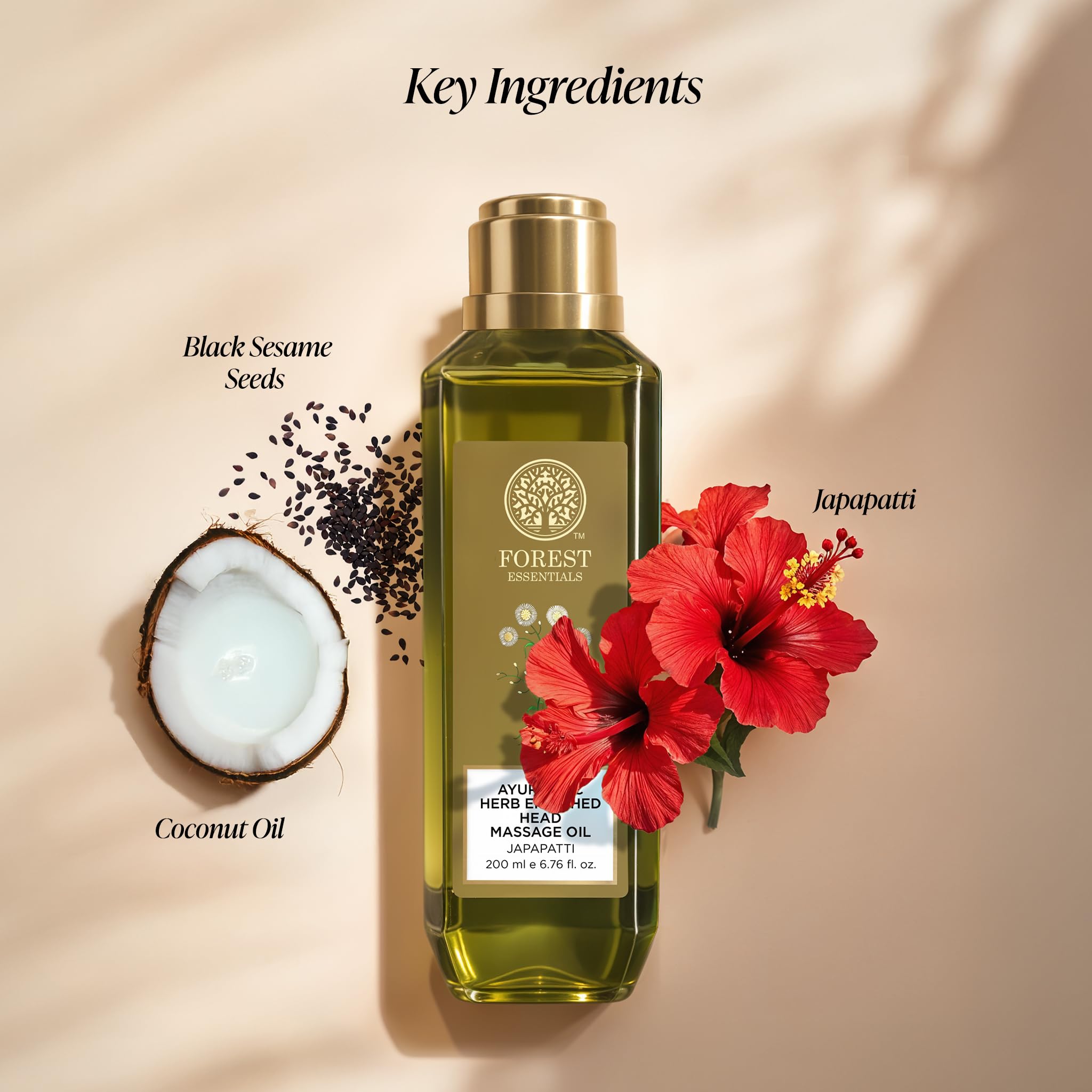 Forest Essentials Japapatti Head Massage Oil, Ayurvedic Hair Oil, 200 ml - packaging