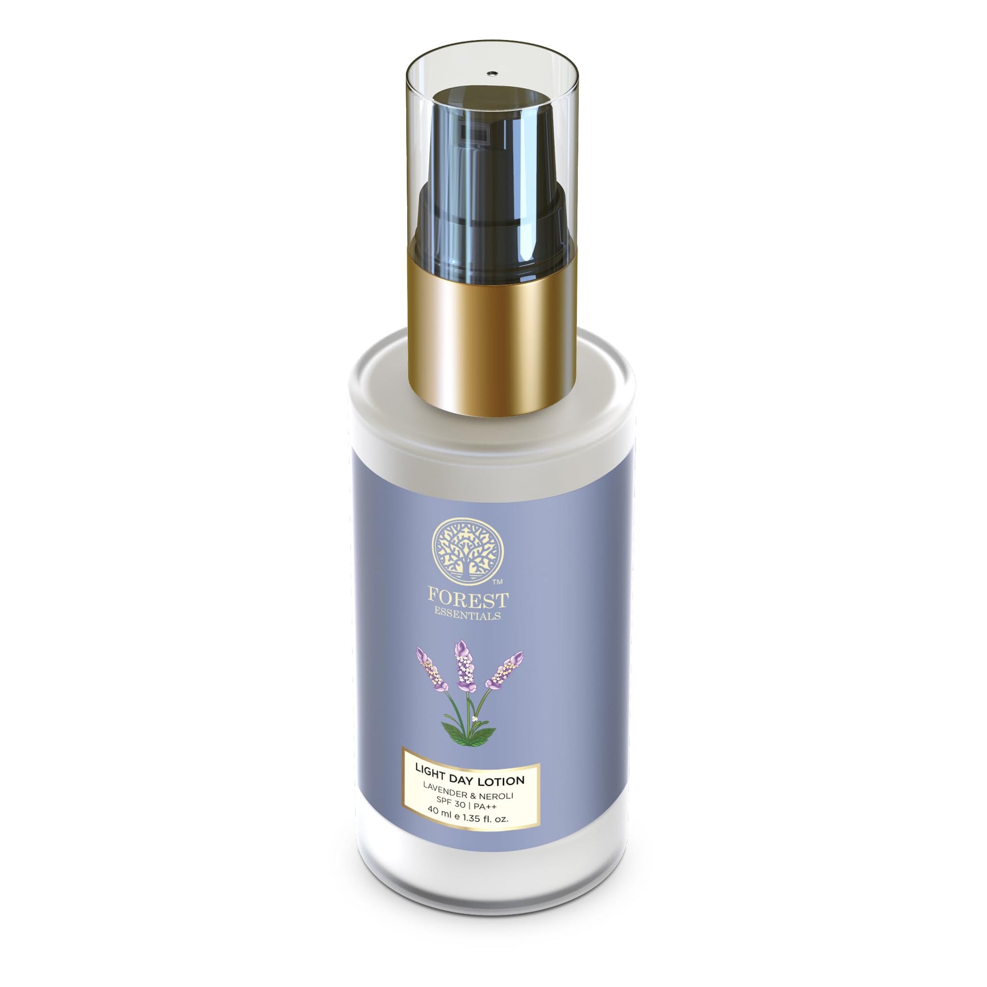 Forest Essentials Light Day Lotion Lavender & Neroli, SPF 30 PA++, 40ml, Ayurvedic Face Moisturizer - front view