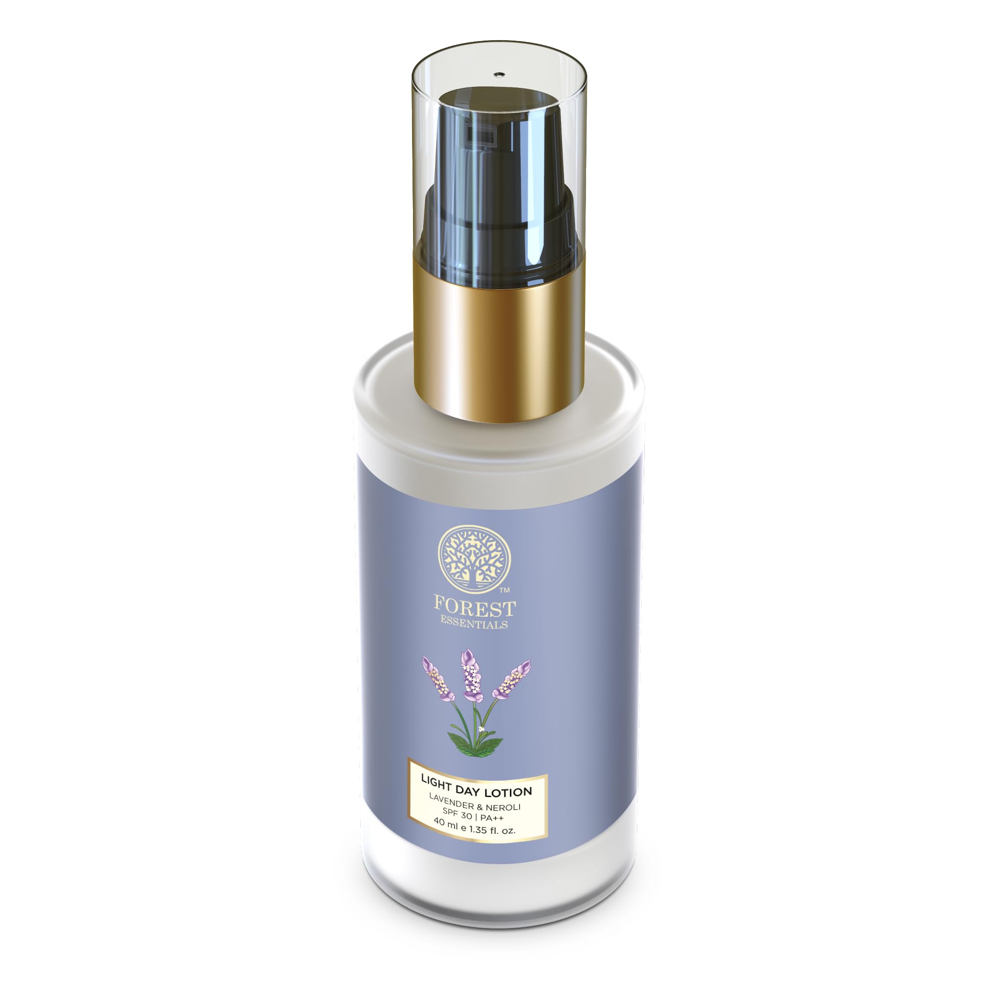 Forest Essentials Light Day Lotion Lavender & Neroli, SPF 30 PA++, 40ml, Ayurvedic Face Moisturizer - front view