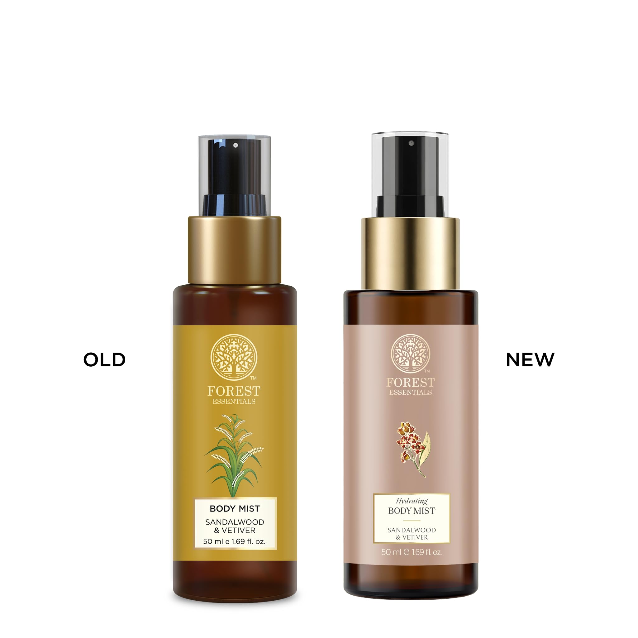 Forest Essentials Sandalwood & Vetiver Body Mist with Aloe Vera Juice - Unisex Fragrance - packaging