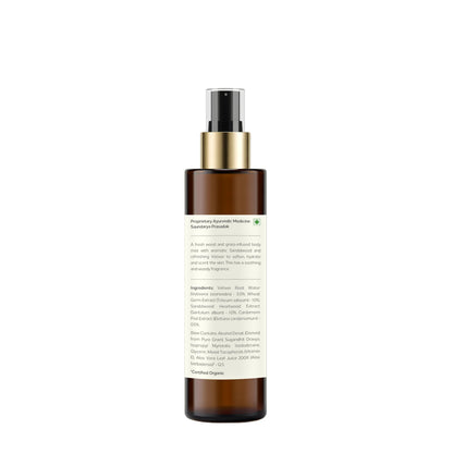 Forest Essentials Sandalwood & Vetiver Body Mist with Aloe Vera Juice - Unisex Fragrance - front view (7)
