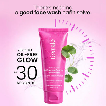 FoxTale Face Wash with 2% Salicylic Acid and Niacinamide for Oily and Acne-Prone Skin - in use