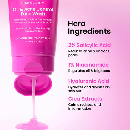 FoxTale Face Wash with 2% Salicylic Acid and Niacinamide for Oily and Acne-Prone Skin - front view (16)