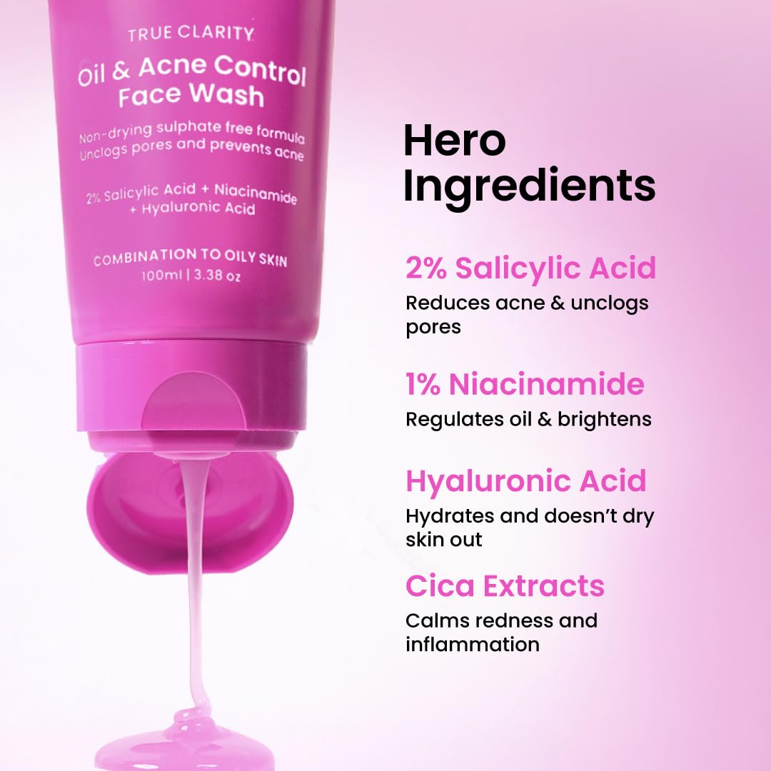 FoxTale Face Wash with 2% Salicylic Acid and Niacinamide for Oily and Acne-Prone Skin - front view