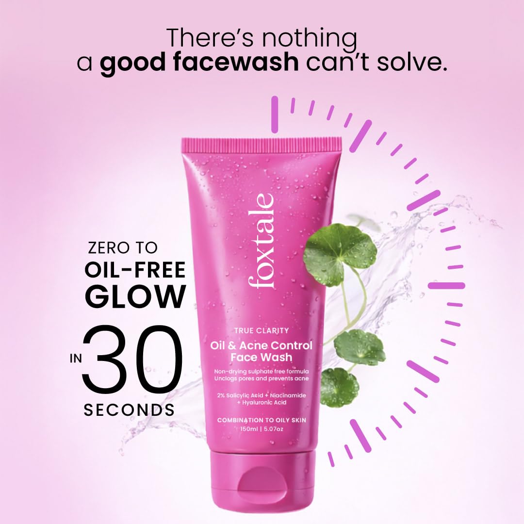 FoxTale Face Wash with 2% Salicylic Acid and Niacinamide for Oily and Acne-Prone Skin - in use (22)