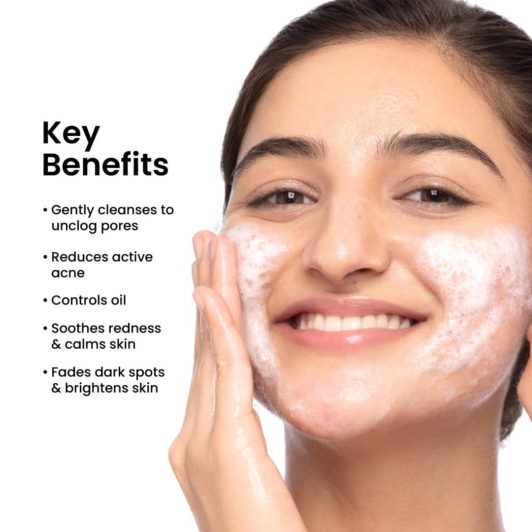 FoxTale Face Wash with 2% Salicylic Acid and Niacinamide for Oily and Acne-Prone Skin - back view