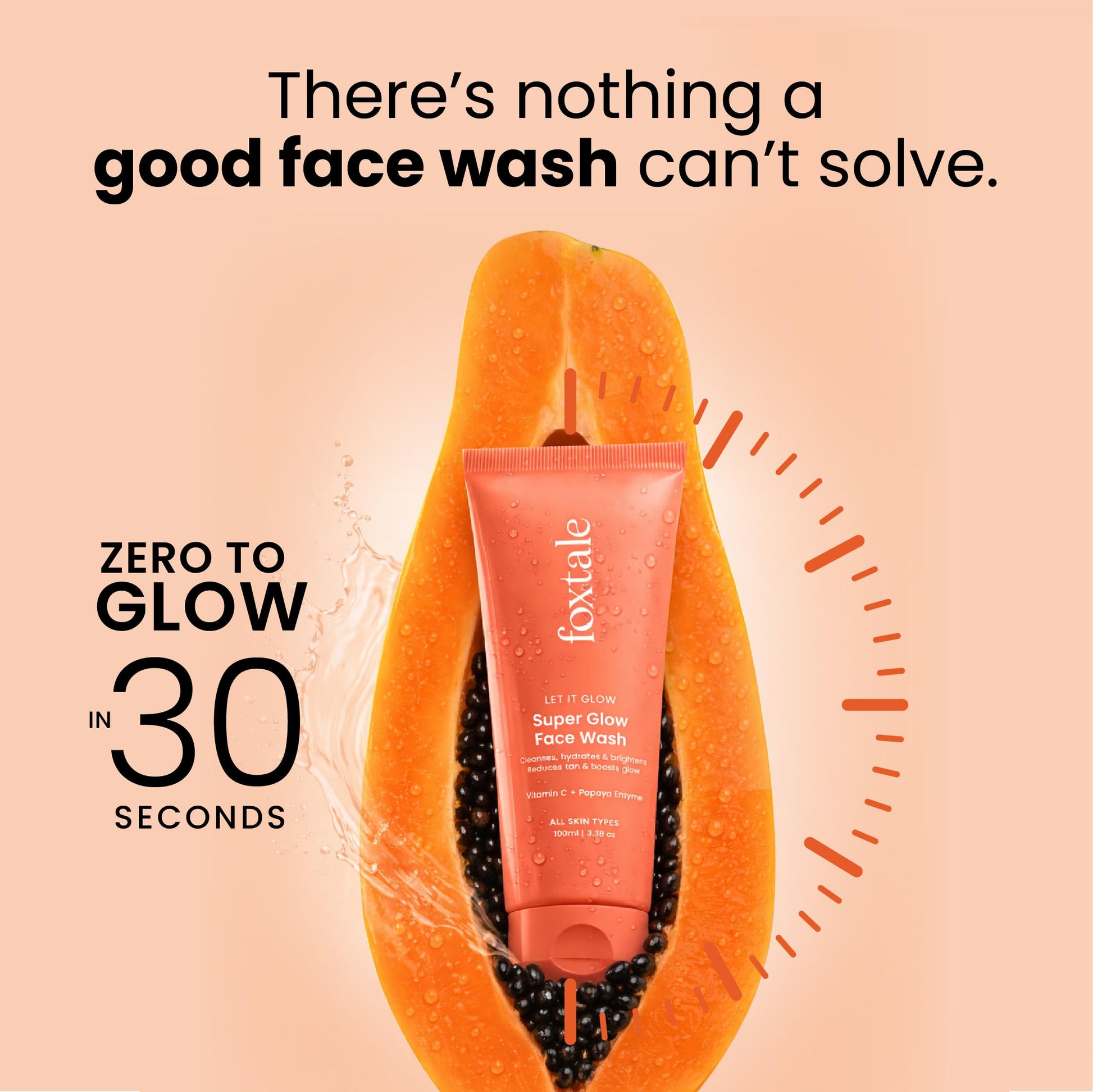 FoxTale Face Wash with 2% Salicylic Acid and Niacinamide for Oily and Acne-Prone Skin - size and scale