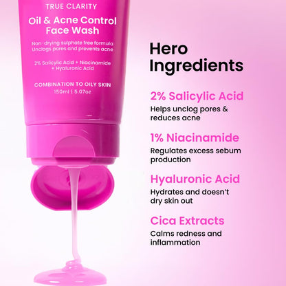 FoxTale Face Wash with 2% Salicylic Acid and Niacinamide for Oily and Acne-Prone Skin - front view (9)