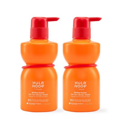 FoxTale Hula Hoop 8% De-Tan Body Wash, 2x250ml, with Niacinamide, Glycolic Acid & Salicylic Acid, Unisex