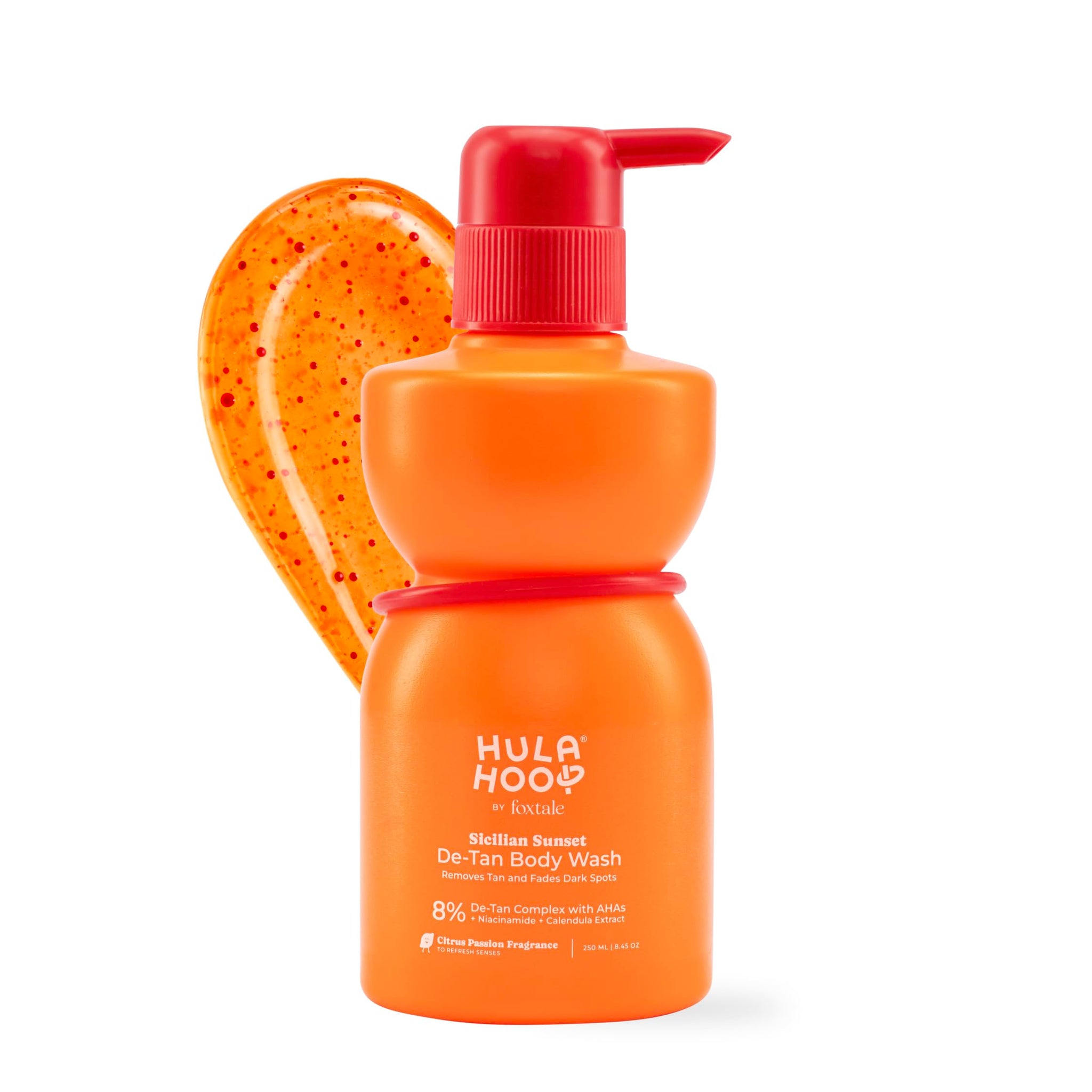 FoxTale Hula Hoop 8% De-Tan Body Wash, 2x250ml, with Niacinamide, Glycolic Acid & Salicylic Acid, Unisex (33)