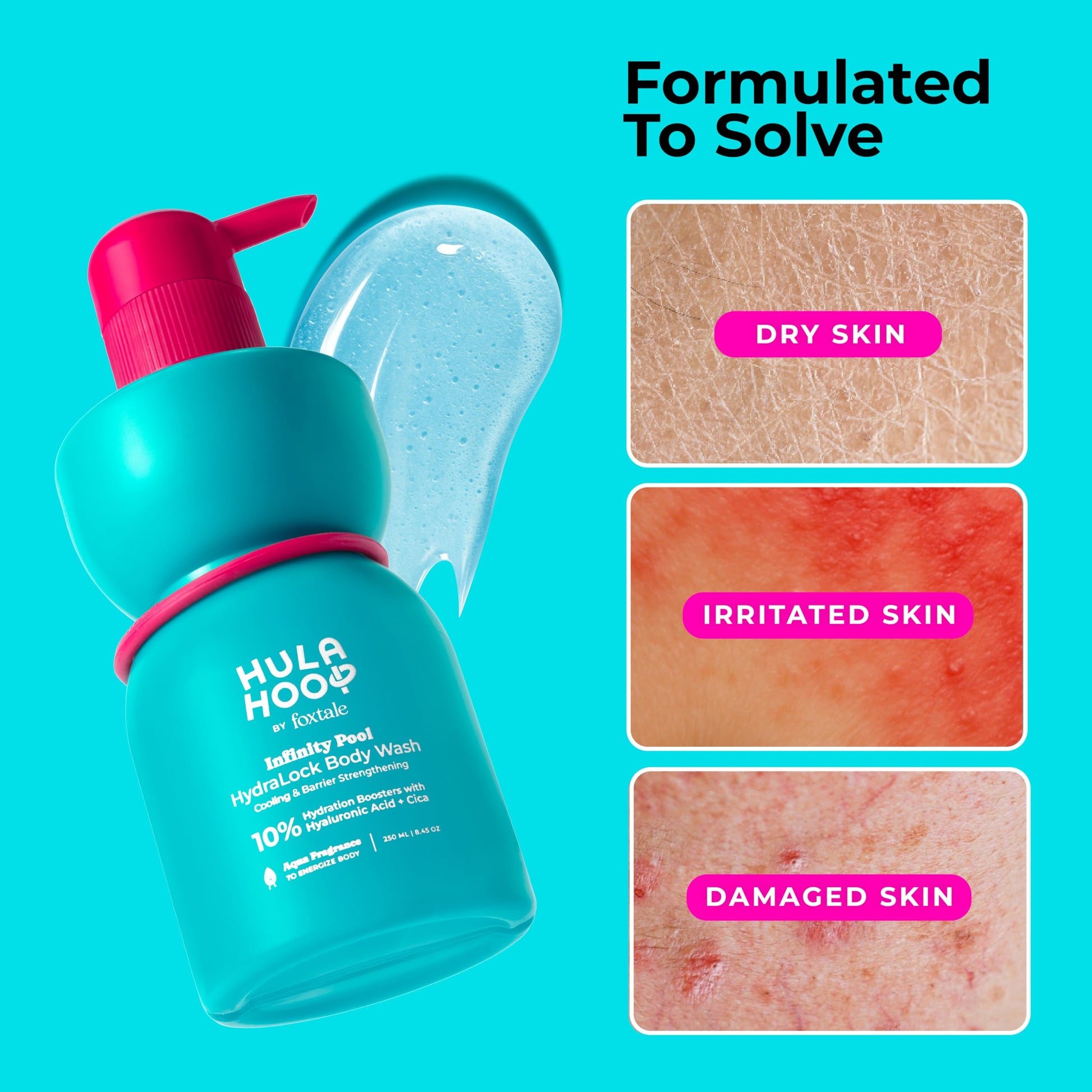 FoxTale Hula Hoop 8% De-Tan Body Wash, 2x250ml, with Niacinamide, Glycolic Acid & Salicylic Acid, Unisex - packaging (41)