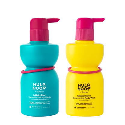 FoxTale Hula Hoop 8% De-Tan Body Wash, 2x250ml, with Niacinamide, Glycolic Acid & Salicylic Acid, Unisex (51)