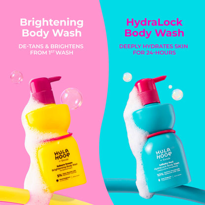 FoxTale Hula Hoop 8% De-Tan Body Wash, 2x250ml, with Niacinamide, Glycolic Acid & Salicylic Acid, Unisex - back view (53)