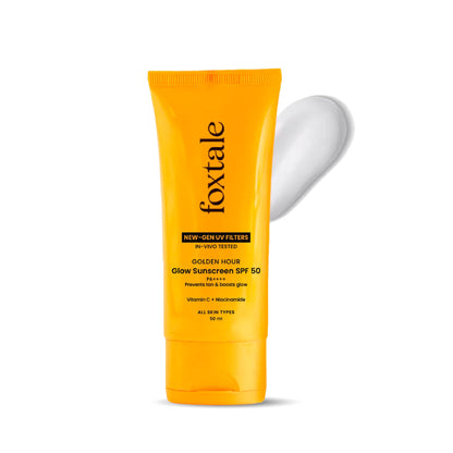 FoxTale Sunscreen SPF 50 PA++++ with Vitamin C & Niacinamide, Lightweight, Non-Greasy, No White Cast