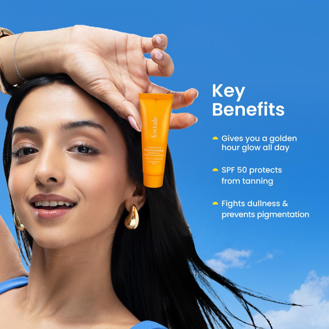 FoxTale Sunscreen SPF 50 PA++++ with Vitamin C & Niacinamide, Lightweight, Non-Greasy, No White Cast - back view (12)