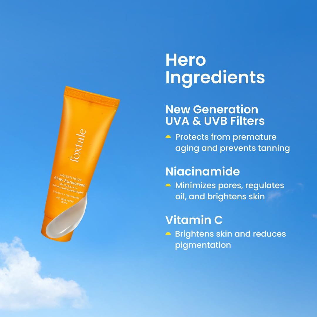 FoxTale Sunscreen SPF 50 PA++++ with Vitamin C & Niacinamide, Lightweight, Non-Greasy, No White Cast - packaging (13)