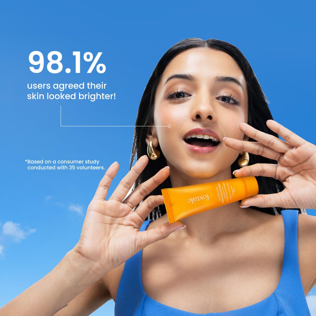 FoxTale Sunscreen SPF 50 PA++++ with Vitamin C & Niacinamide, Lightweight, Non-Greasy, No White Cast - in use (17)
