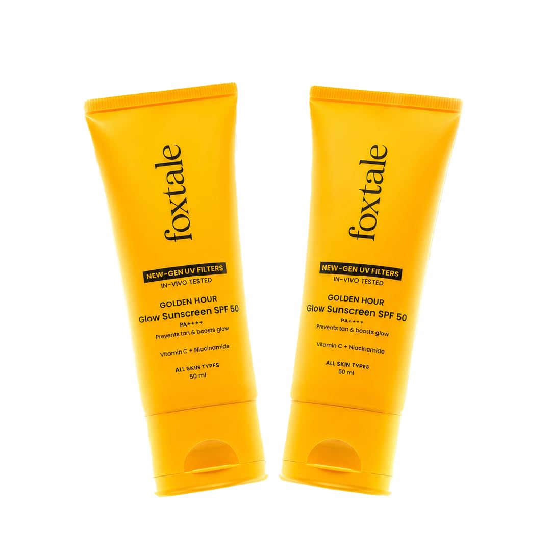 FoxTale Sunscreen SPF 50 PA++++ with Vitamin C & Niacinamide, Lightweight, Non-Greasy, No White Cast (19)