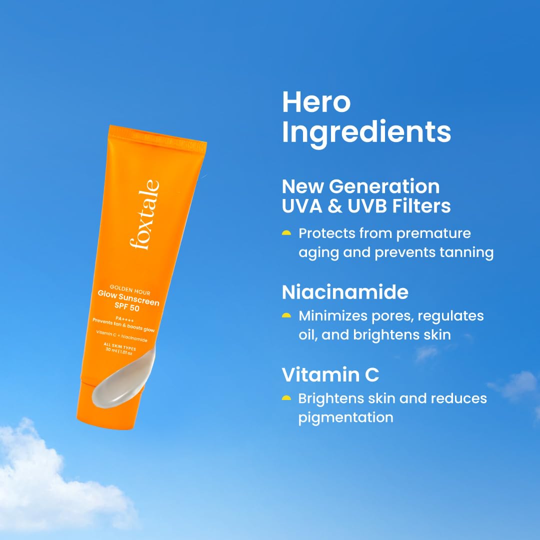 FoxTale Sunscreen SPF 50 PA++++ with Vitamin C & Niacinamide, Lightweight, Non-Greasy, No White Cast - packaging (22)
