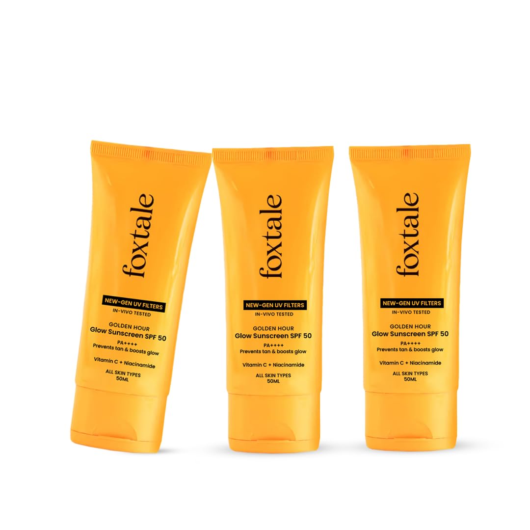 FoxTale Sunscreen SPF 50 PA++++ with Vitamin C & Niacinamide, Lightweight, Non-Greasy, No White Cast (24)