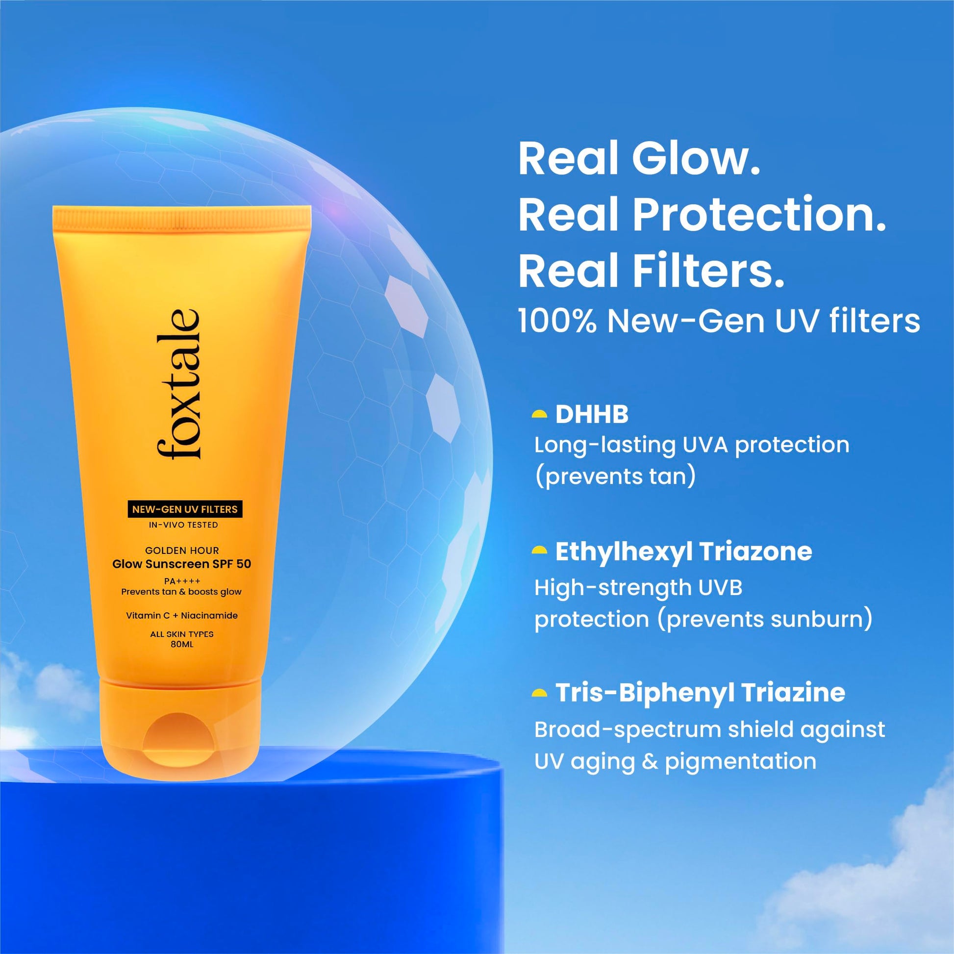 FoxTale Sunscreen SPF 50 PA++++ with Vitamin C & Niacinamide, Lightweight, Non-Greasy, No White Cast - label detail (29)