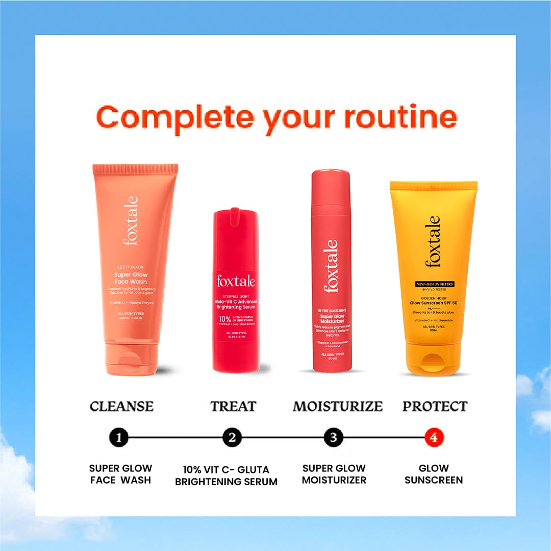 FoxTale Sunscreen SPF 50 PA++++ with Vitamin C & Niacinamide, Lightweight, Non-Greasy, No White Cast - size and scale (33)