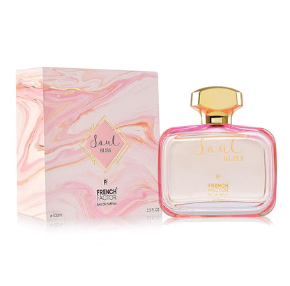 French Factor Soul Bliss Eau De Parfum for Women, 100ml Spray, Made in India by Pam Cosmetics - front view