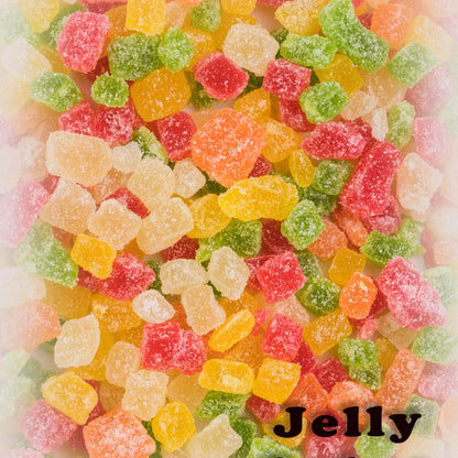 Froods Colorful Fruit Flavored Jelly Candies, Soft & Chewy Sugar Coated Bites, Vegan Snack, 250g - close-up detail