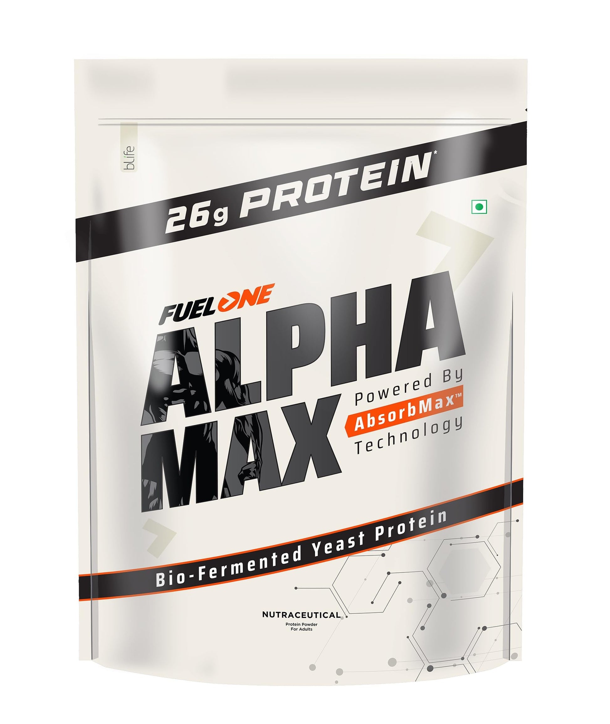 FUELONE Alpha Max Bio-Fermented Yeast Protein Powder, 1kg (2.2lbs), Adult Formula