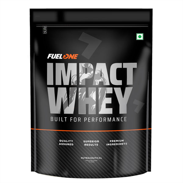 FUELONE Impact Whey Protein Blend, 1kg, 23g Protein, BCAAs, EAAs, No Added Sugar