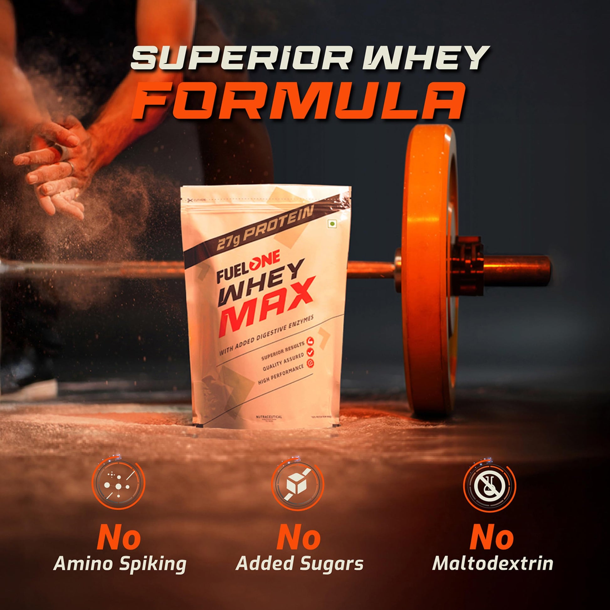 FUELONE Whey Max Protein Blend Powder, Cafe Mocha Flavor, 1kg, 27g Protein per Scoop, WPC + WPI Formula - packaging (14)