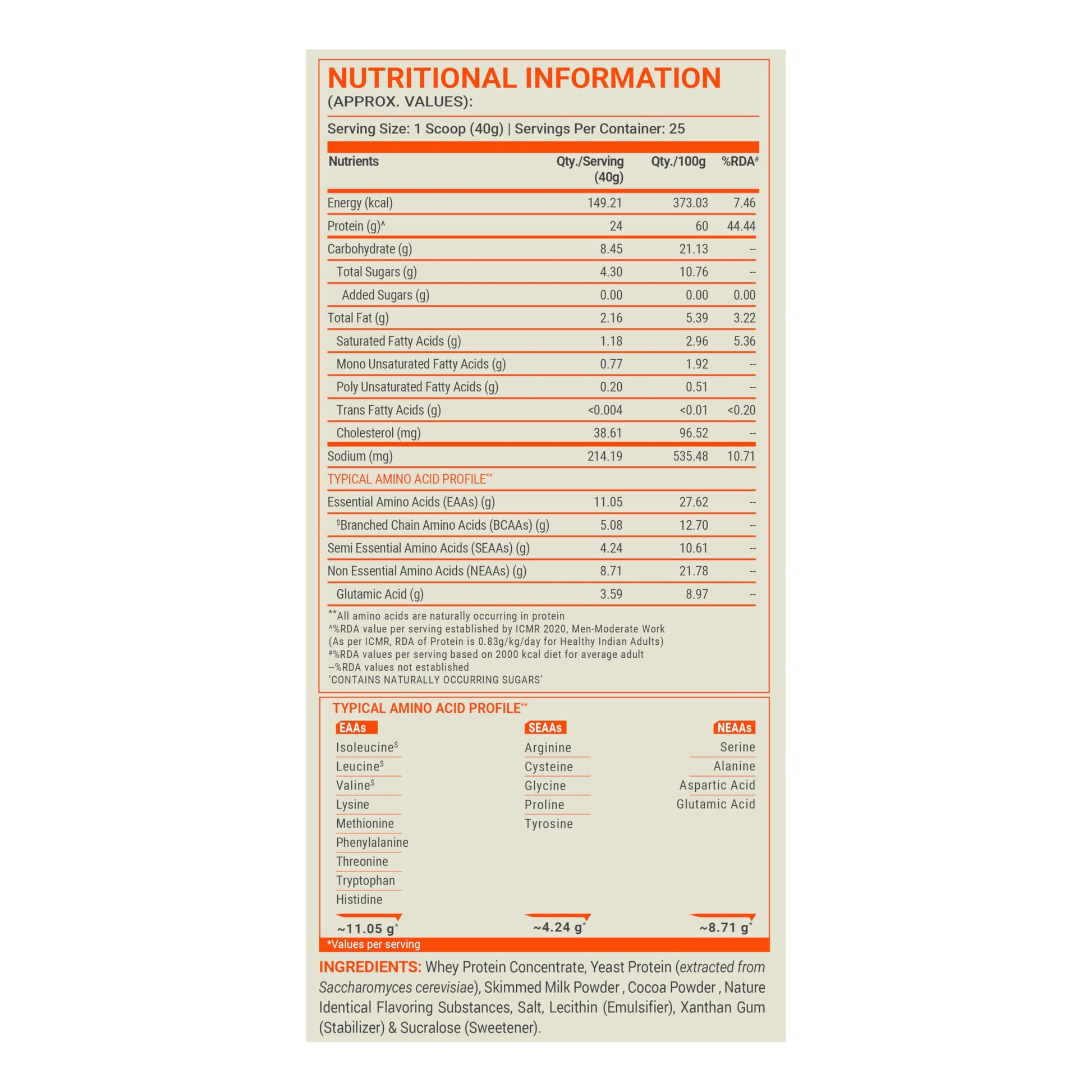 FUELONE Whey Protein Powder, 1kg, with BCAAs, EAAs, Zinc, Vitamin C and D - ingredients panel (23)