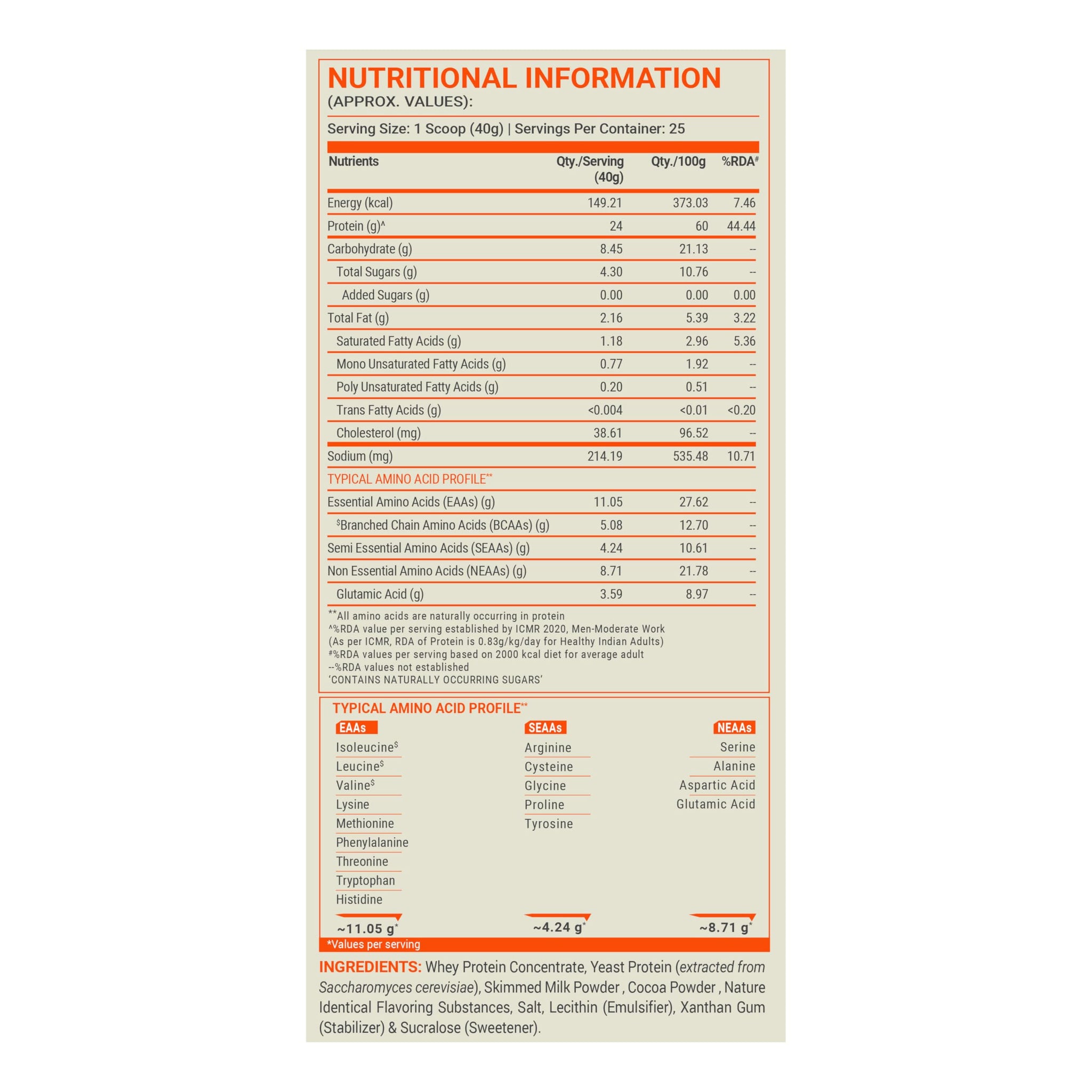 FUELONE Whey Protein Powder, 1kg, with BCAAs, EAAs, Zinc, Vitamin C and D - ingredients panel (23)