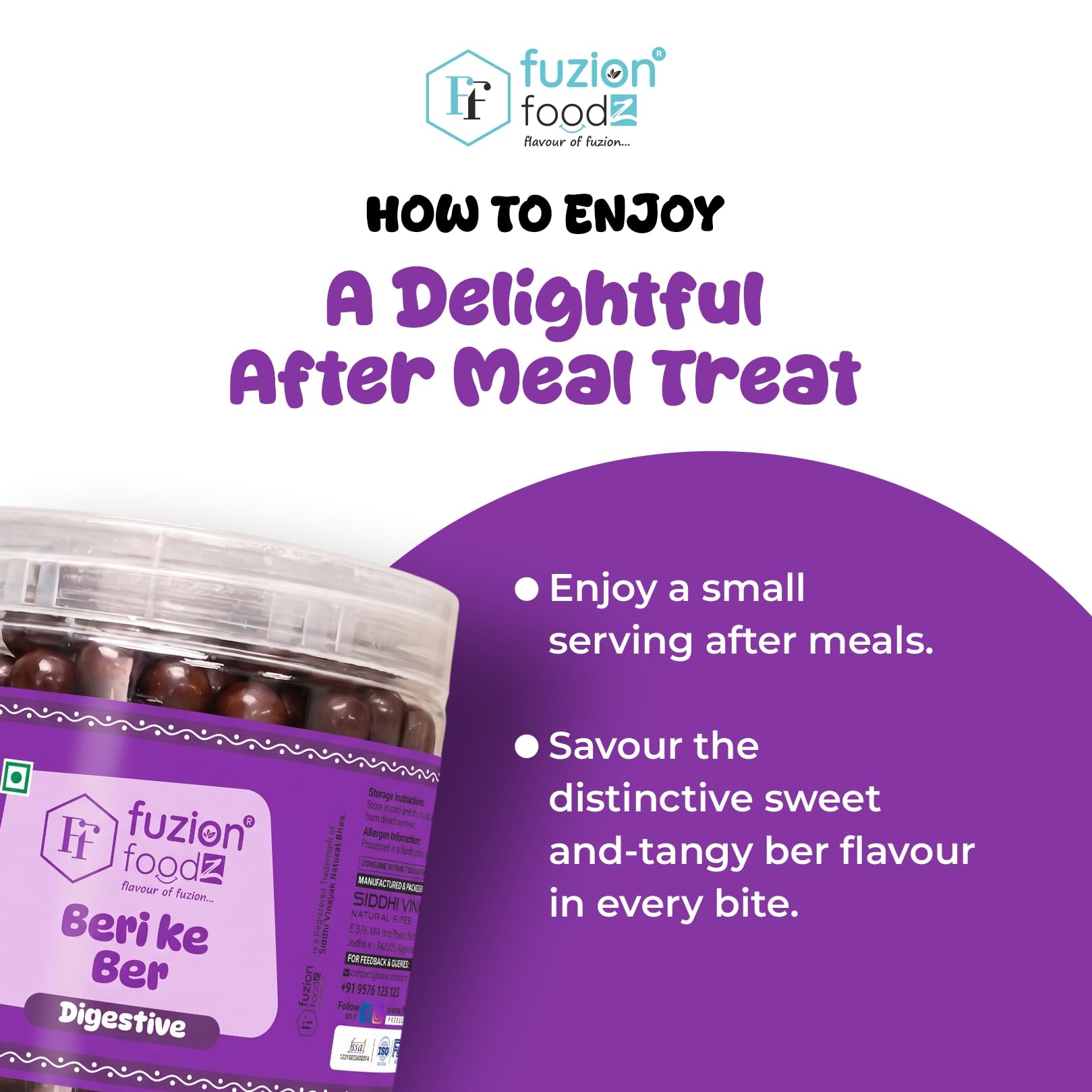 Fuzion Foodz Beri Ke Ber Digestive Goli, 350g, Traditional Indian Mukhwas Candy - back view