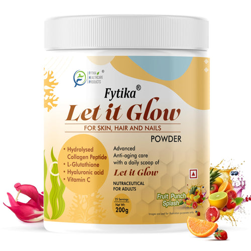 FYTIKA Let It Glow Marine Collagen Powder, 200g, Fruit Flavored Unisex Adult Nutritional Supplement