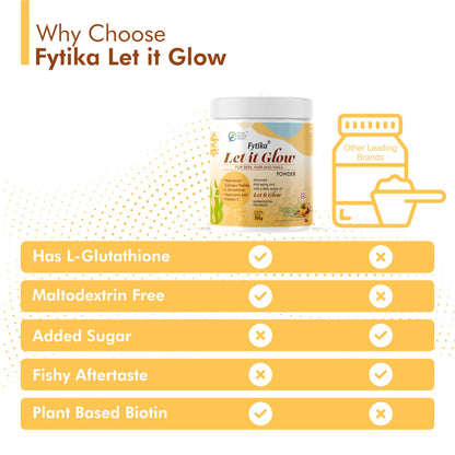 FYTIKA Let It Glow Marine Collagen Powder, 200g, Fruit Flavored Unisex Adult Nutritional Supplement - close-up detail