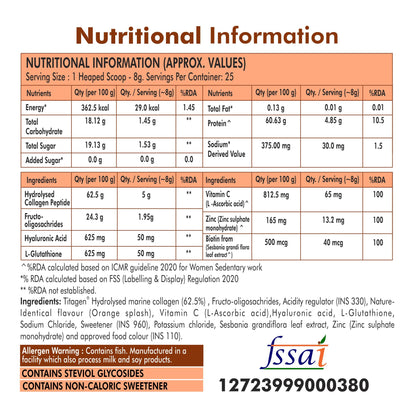 FYTIKA Let It Glow Marine Collagen Powder, 200g, Fruit Flavored Unisex Adult Nutritional Supplement - packaging (22)