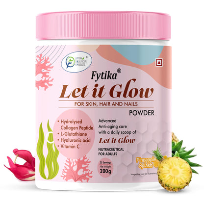 FYTIKA Let It Glow Marine Collagen Powder, 200g, Fruit Flavored Unisex Adult Nutritional Supplement (25)
