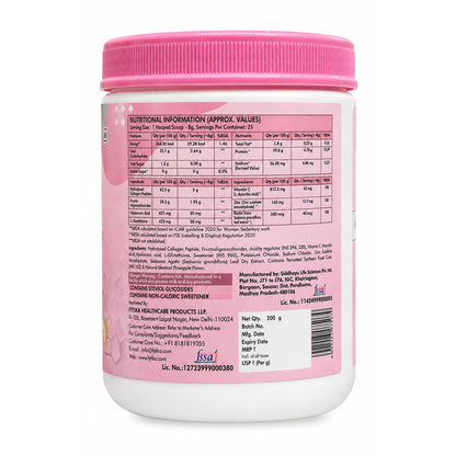 FYTIKA Let It Glow Marine Collagen Powder, 200g, Fruit Flavored Unisex Adult Nutritional Supplement - packaging (28)