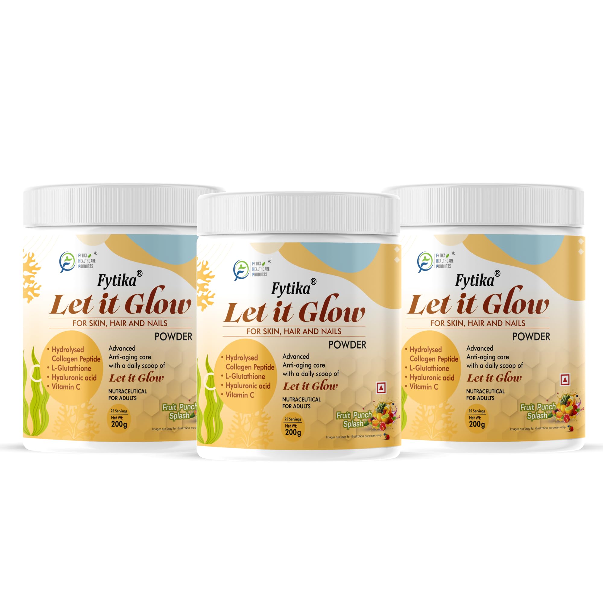 FYTIKA Let It Glow Marine Collagen Powder, 200g, Fruit Flavored Unisex Adult Nutritional Supplement (6)