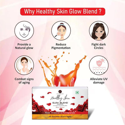 G-GLOWSIK Ayurvedic Herbal Supplement with Amla, Aloe Vera, Pomegranate, Rose, 30 Sachets, 100g - back view