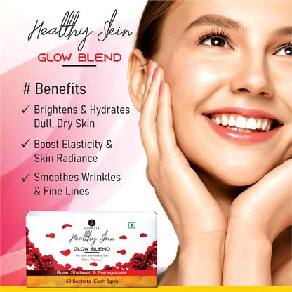 G-GLOWSIK Ayurvedic Herbal Supplement with Amla, Aloe Vera, Pomegranate, Rose, 30 Sachets, 100g - close-up detail