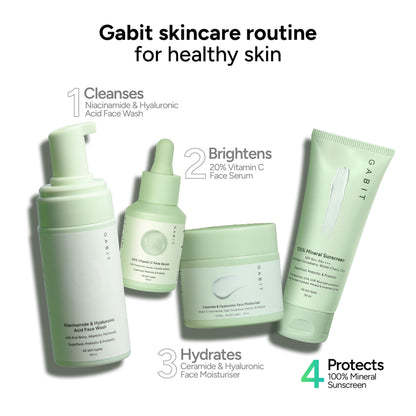 Gabit 100% Mineral Sunscreen SPF 50 PA++++, Zinc Oxide, Water & Sweat Resistant, Fragrance Free - label detail