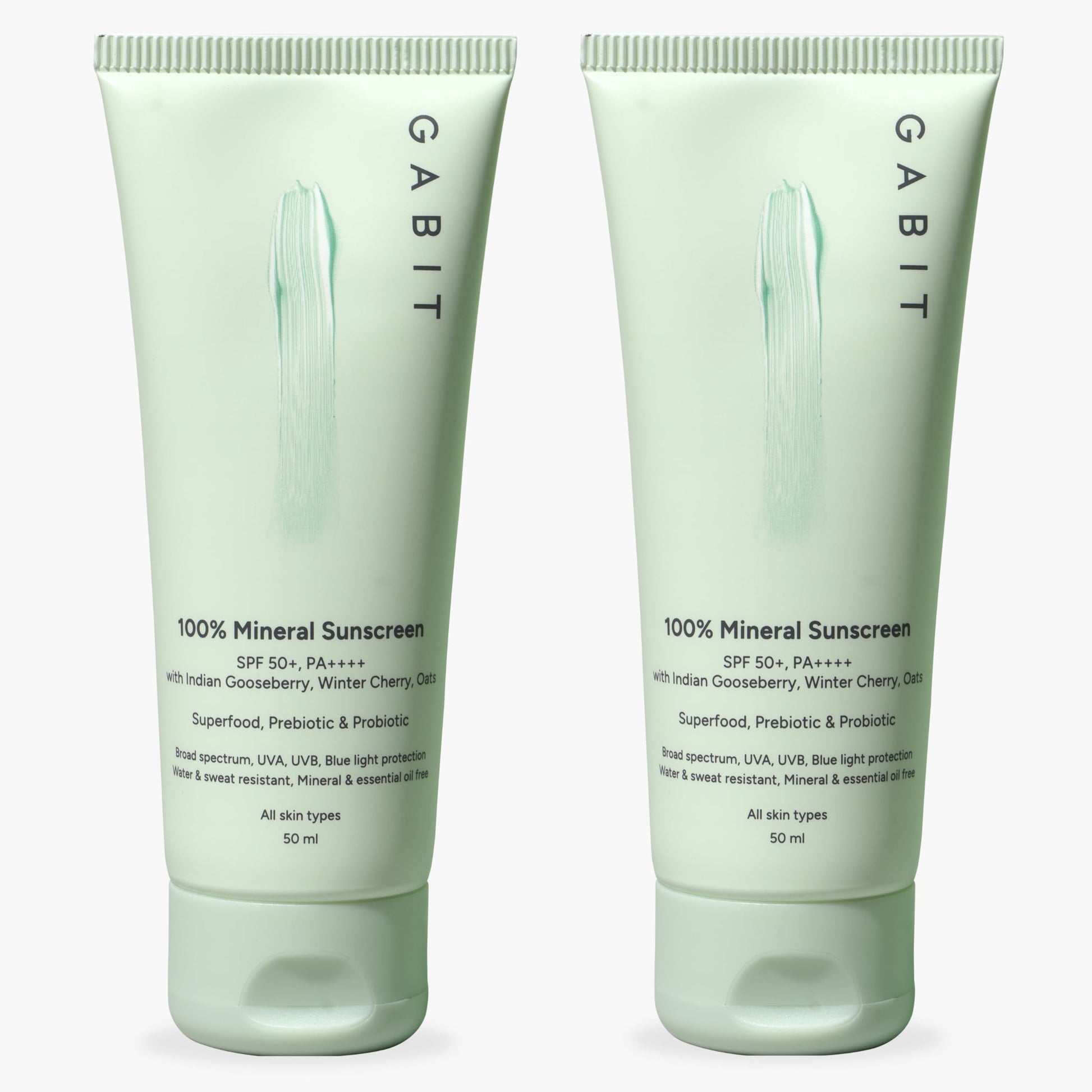Gabit 100% Mineral Sunscreen SPF 50 PA++++, Zinc Oxide, Water & Sweat Resistant, Fragrance Free (8)