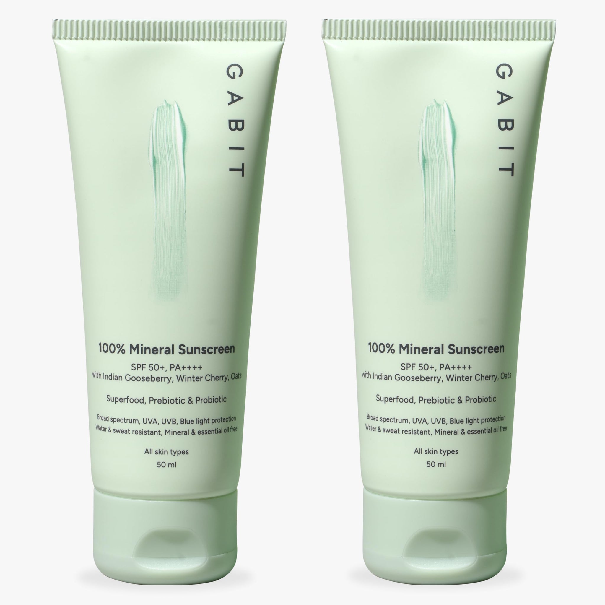 Gabit 100% Mineral Sunscreen SPF 50 PA++++, Zinc Oxide, Water & Sweat Resistant, Fragrance Free (8)