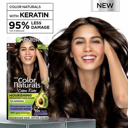 Garnier Color Naturals Permanent Hair Color, Ammonia Free, with Natural Oils and Keratin Serum, 1 Kit - front view (20)