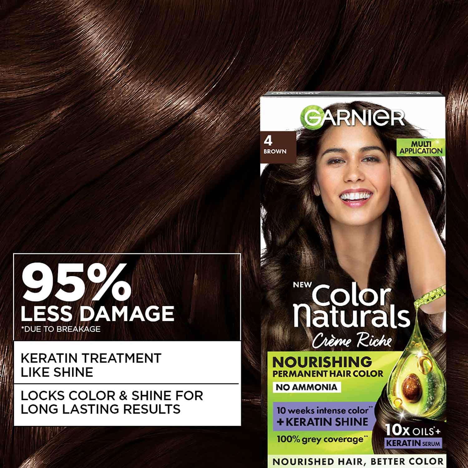 Garnier Color Naturals Permanent Hair Color, Ammonia Free, with Natural Oils and Keratin Serum, 1 Kit - label detail (23)