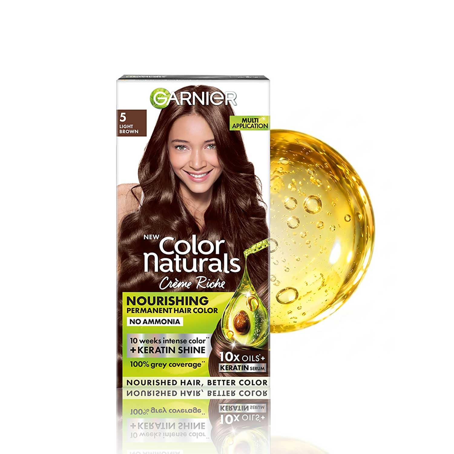 Garnier Color Naturals Permanent Hair Color, Ammonia Free, with Natural Oils and Keratin Serum, 1 Kit (28)