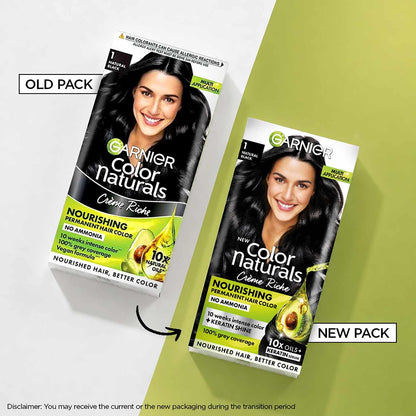 Garnier Color Naturals Permanent Hair Color, Ammonia Free, with Natural Oils and Keratin Serum, 1 Kit - back view
