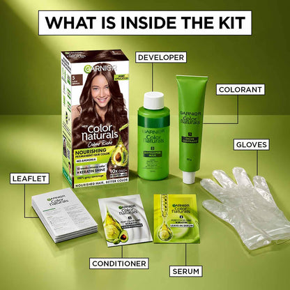 Garnier Color Naturals Permanent Hair Color, Ammonia Free, with Natural Oils and Keratin Serum, 1 Kit - ingredients panel (33
